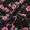 Black-Red-Multi Cotton Floral Printed Gauze Woven Fabric By the Yard